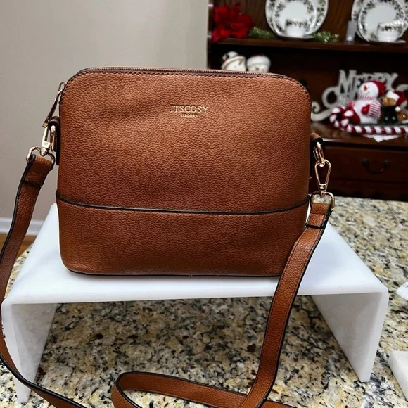 Itscosy Coach Brown Leather Crossbody Bag with Adjustable Strap - Picture 1 of 6